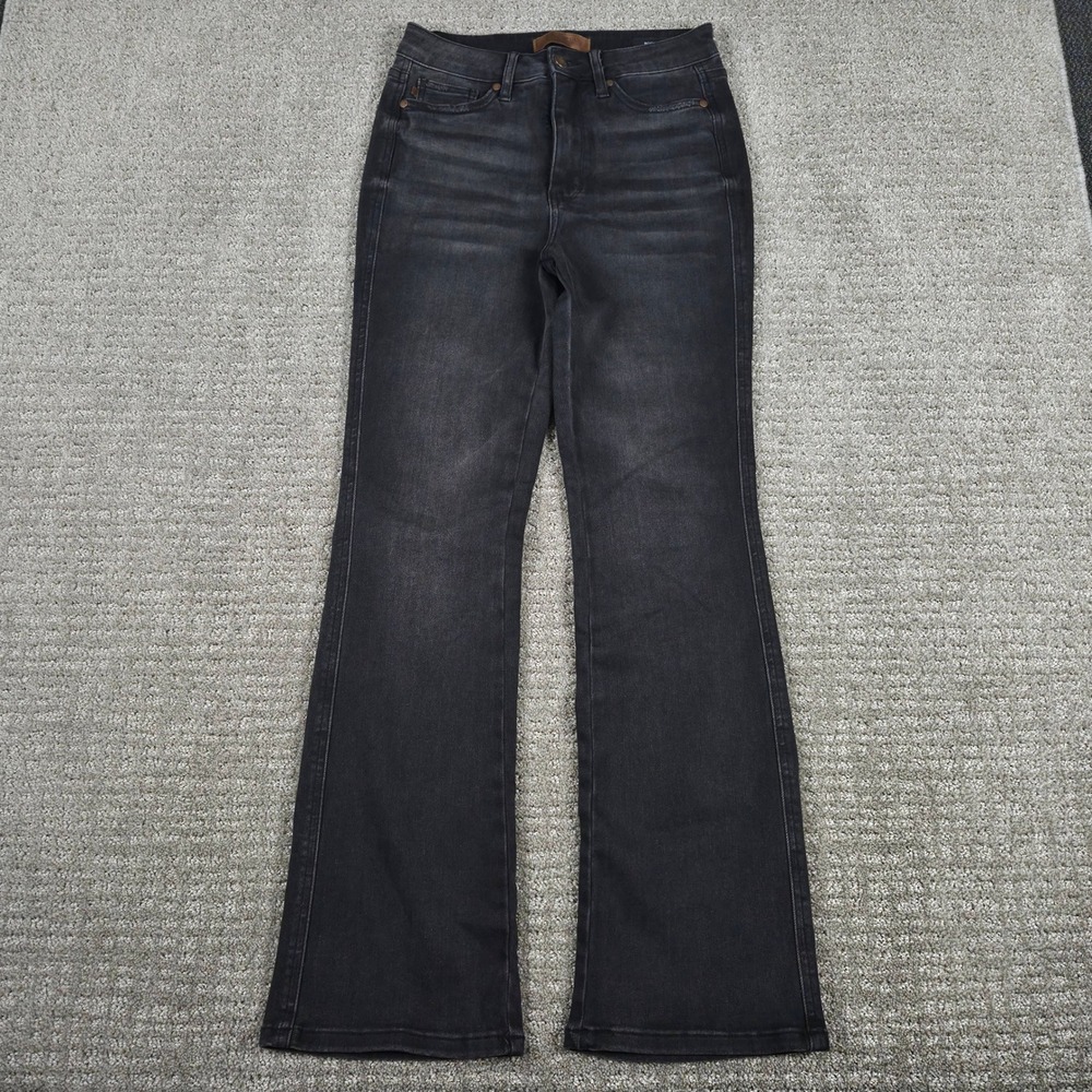 Judy Blue Jeans Womens 5 27x30 Short Black Bootcut High Rise Tummy Control